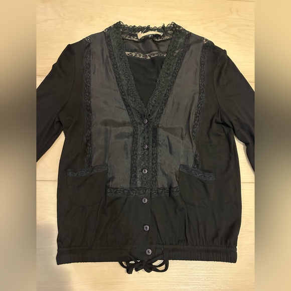 See by Chloe mixed media silk lace cardigan size xs - Picture 4 of 9